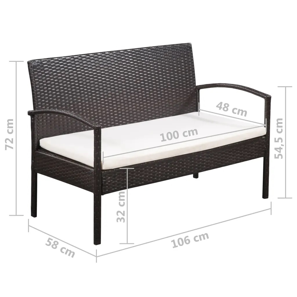 Salon de jardin avec coussins 5 pièces — vue 4