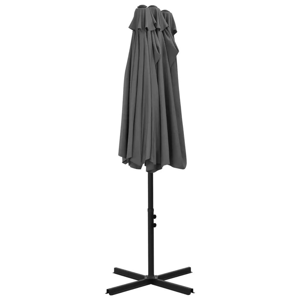 Parasol d'extérieur double toit et poteau en aluminium — vue 6