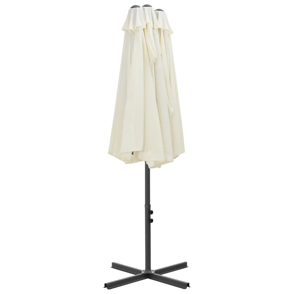 Parasol d'extérieur double toit et poteau en aluminium — vue 3