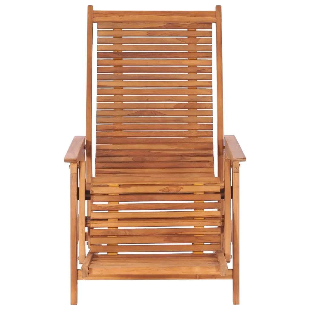 Chaise longue de jardin avec repose-pied solide — vue 4