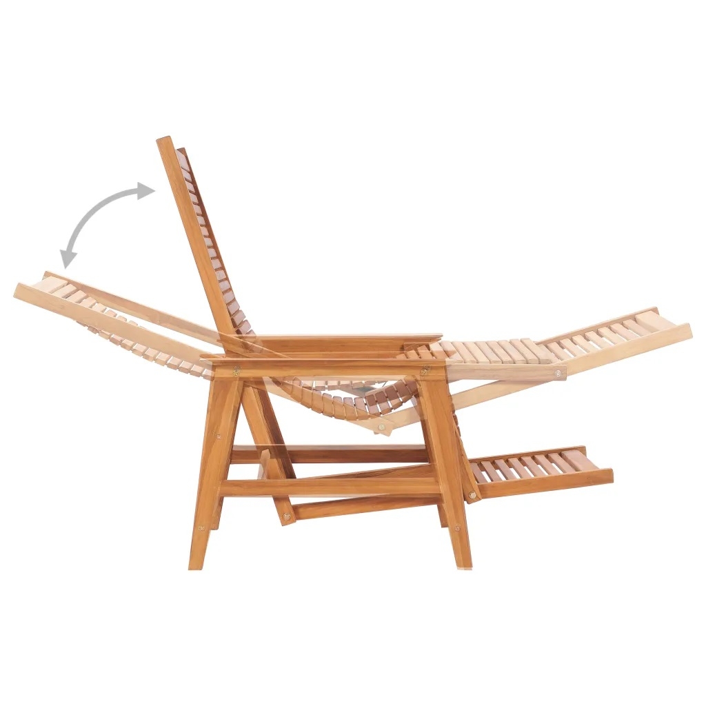 Chaise longue de jardin avec repose-pied solide — vue 3