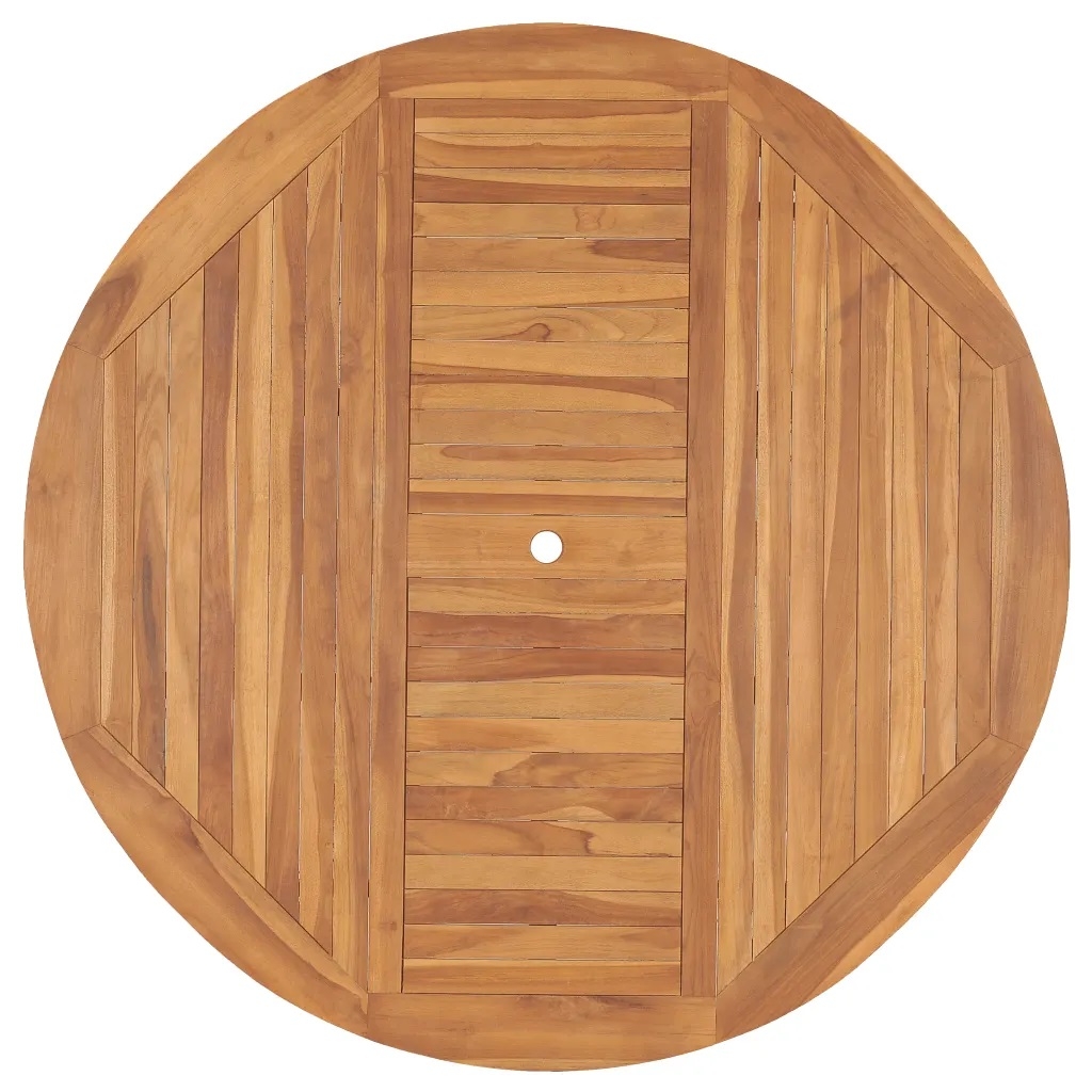 Table de jardin ronde en bois — vue 4