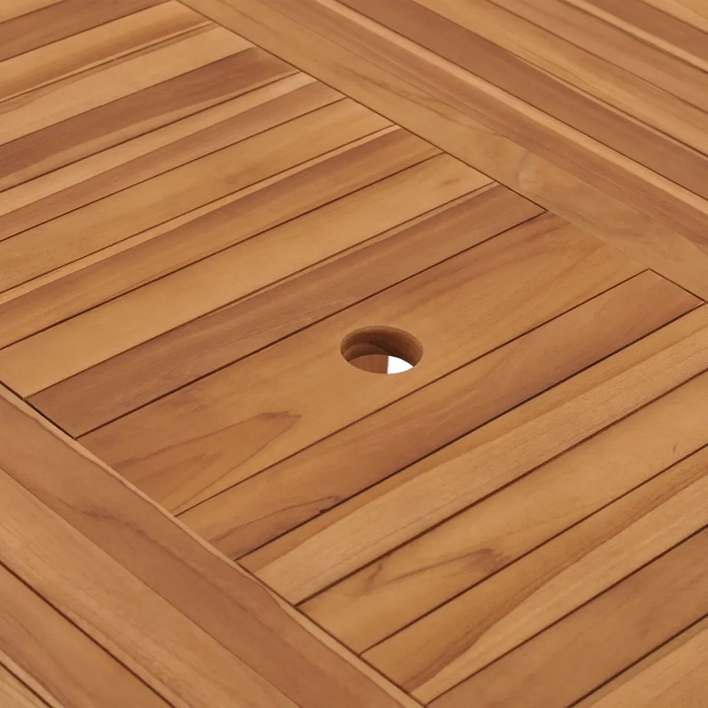 Table de jardin ronde en bois — vue 5