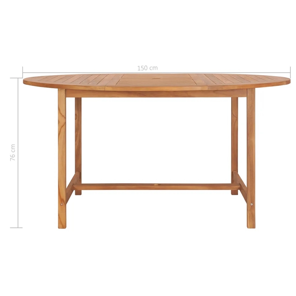 Table de jardin ronde en bois — vue 6