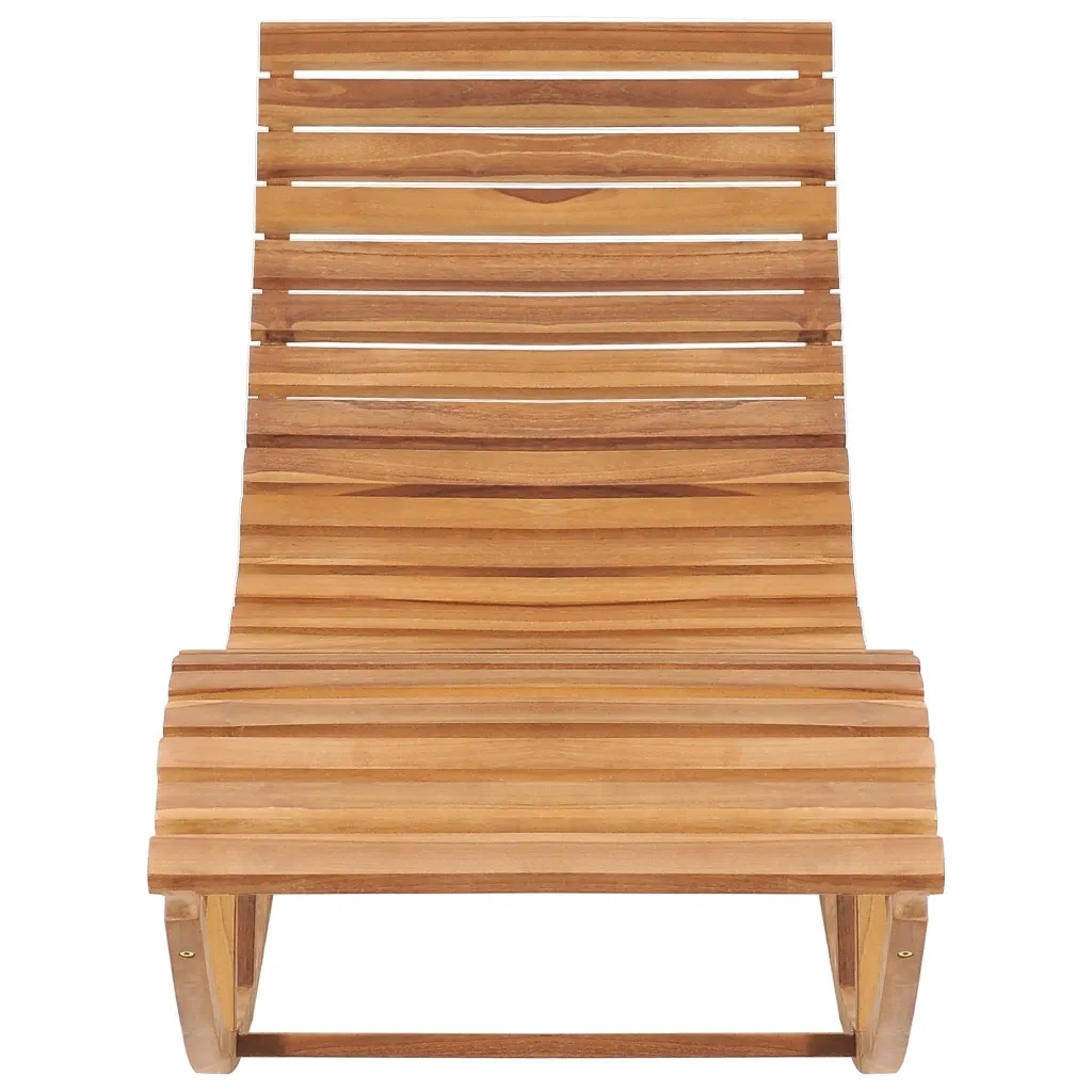 Chaise longue à bascule en teck — vue 4