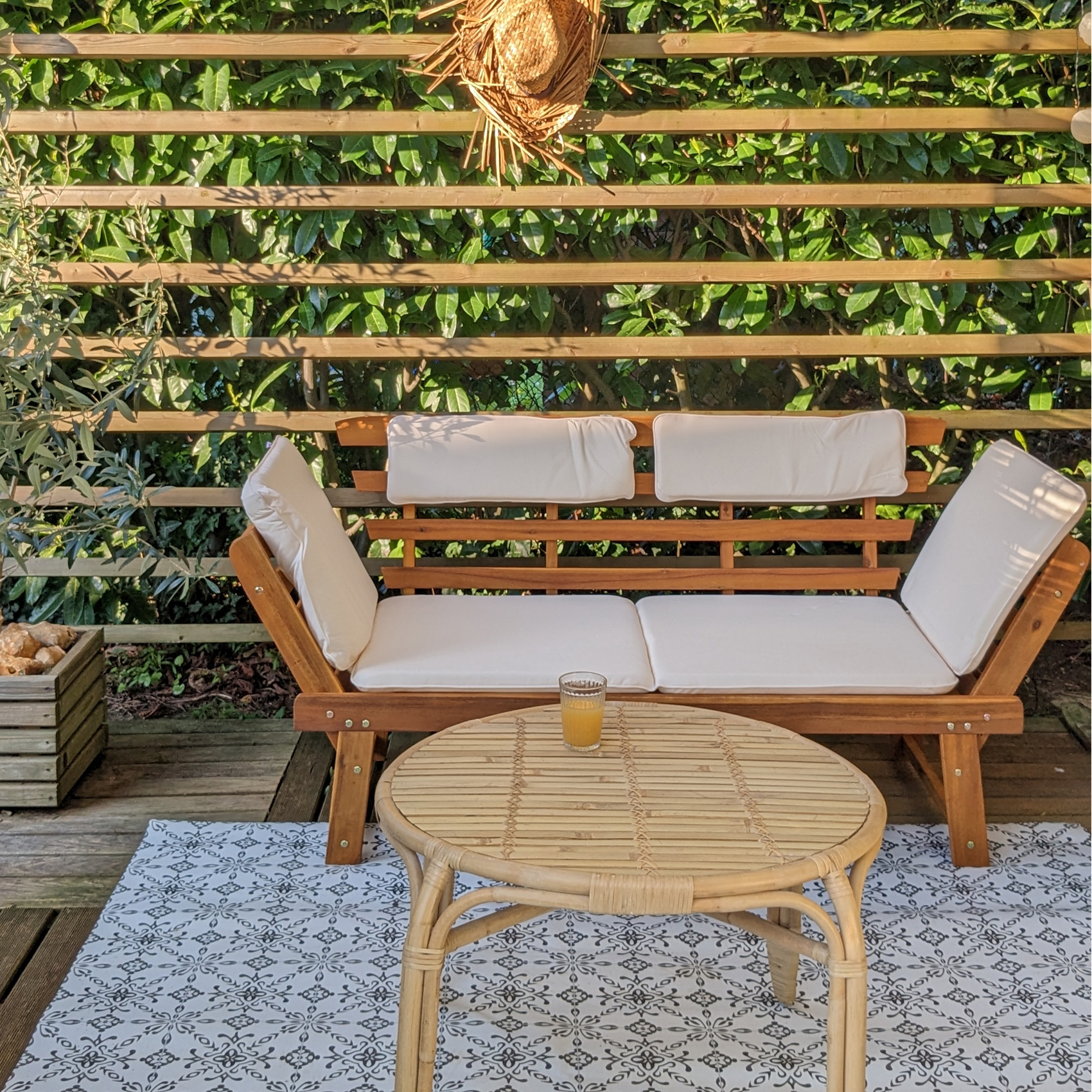 Banc de jardin avec coussins 2-en-1 — vue 5