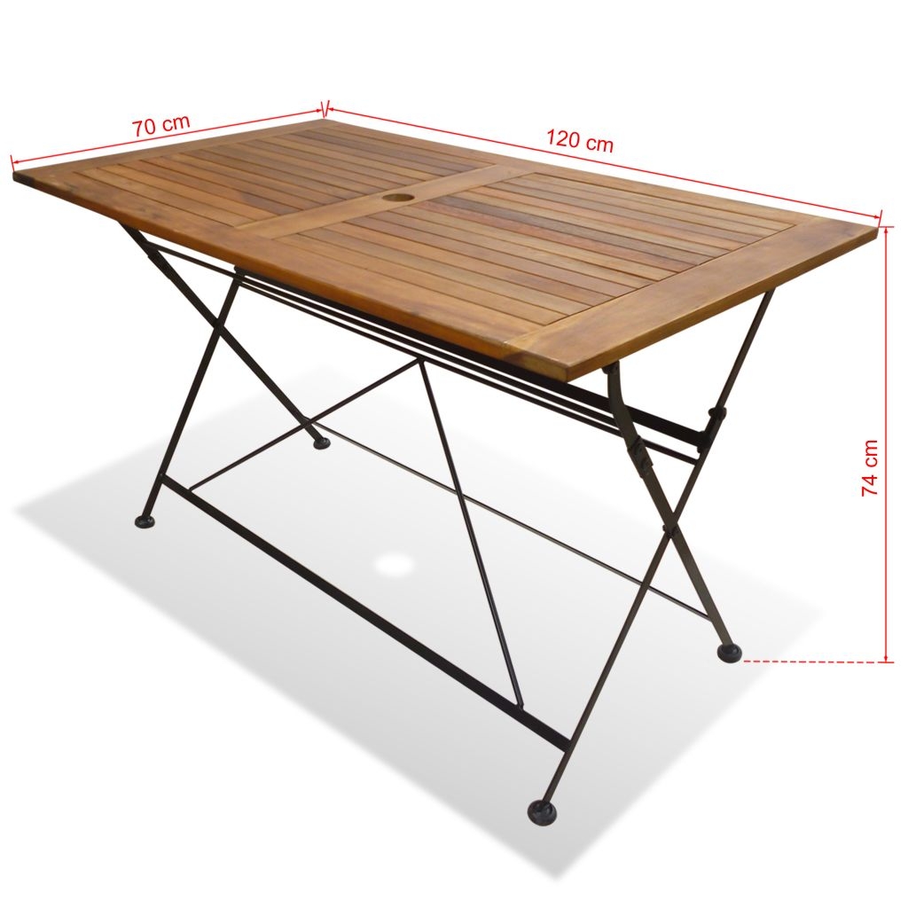 Table de jardin pliable en acacia — vue 5