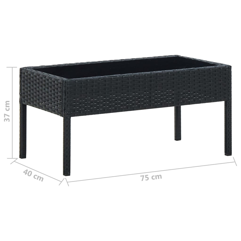 Table de jardin rectangulaire en résine tressée — vue 5