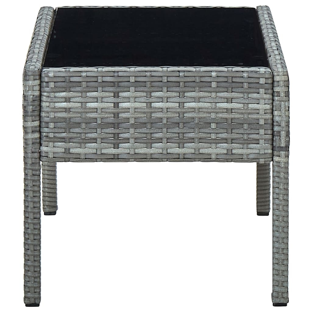 Table de jardin rectangulaire en résine tressée — vue 3