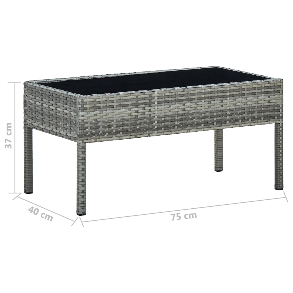 Table de jardin rectangulaire en résine tressée — vue 5