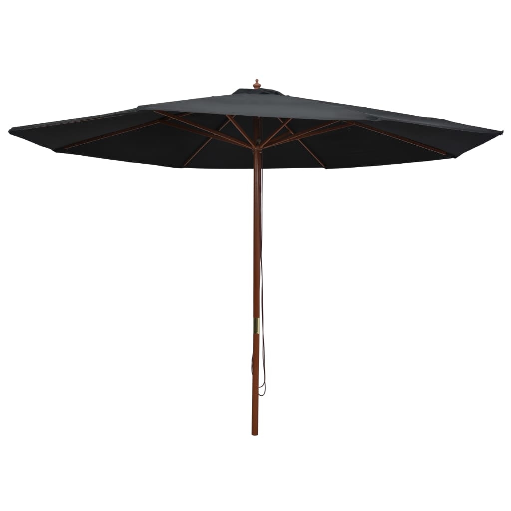 Parasol droit avec mât en bois Ø 350 cm