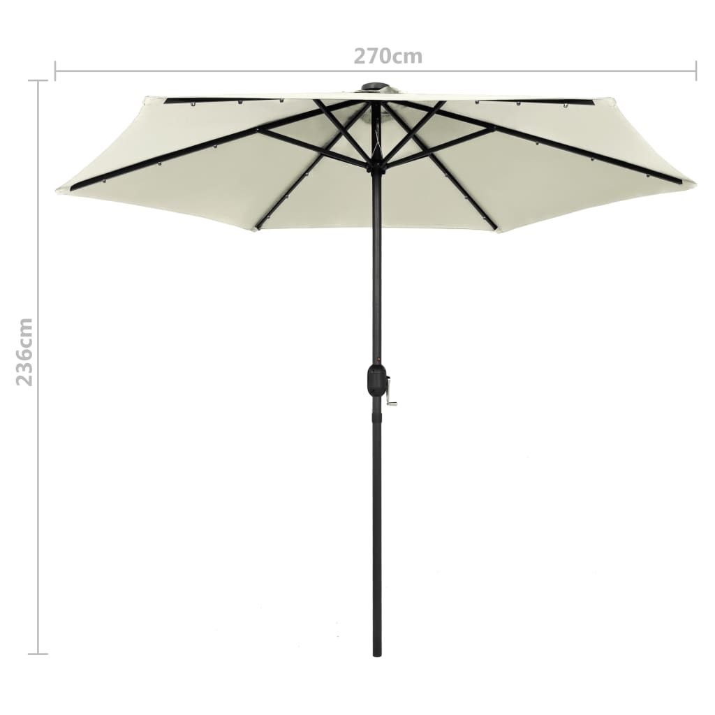 Parasol droit Ø 270 cm avec LED — vue 5