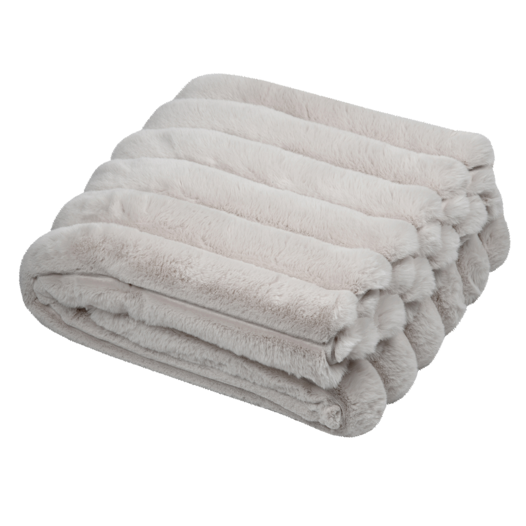 Plaid en fausse fourrure ultra douce à bandes