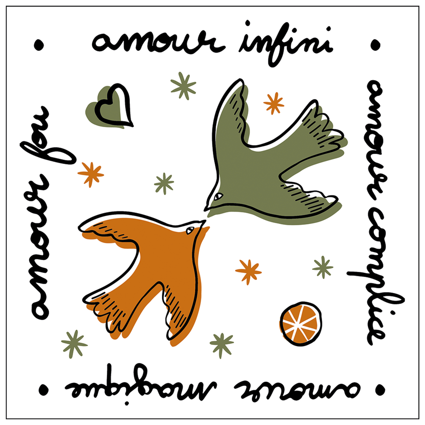 Lot de 20 serviettes papier amour oiseaux