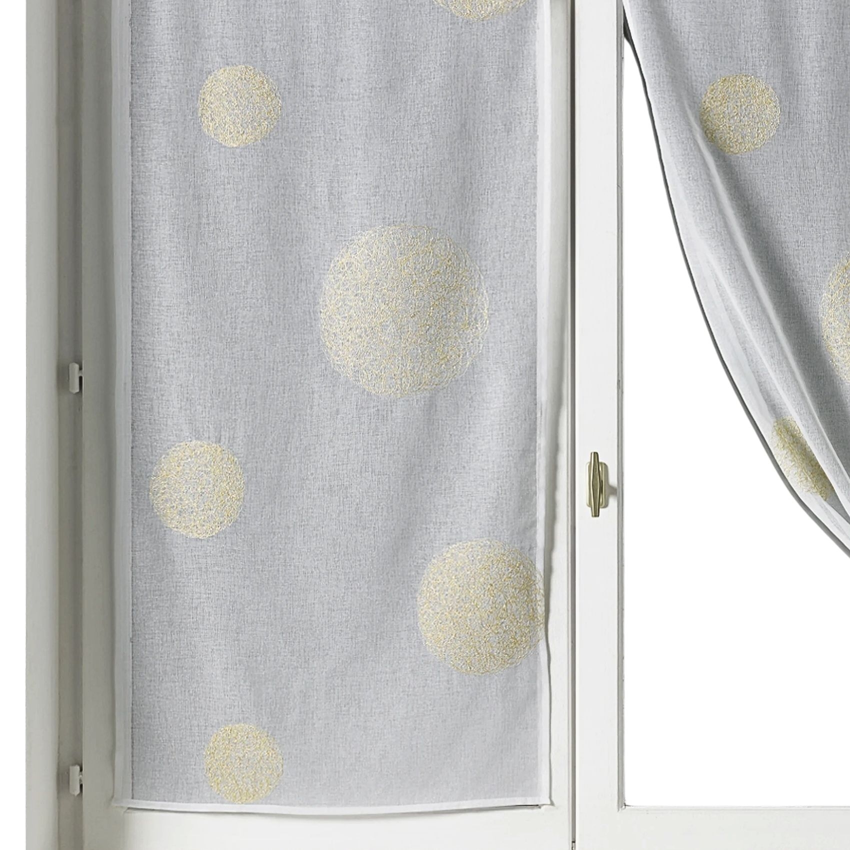 Petit Voilage Brodé fil lurex 'Ronds' — vue 3