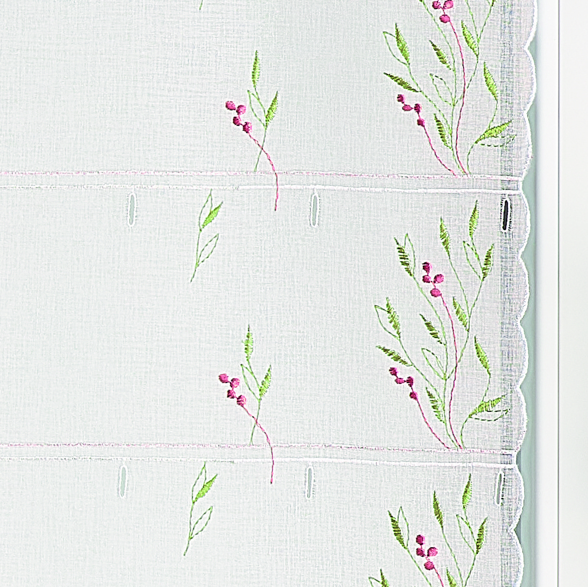 Voilage modulable brodé fleurs — vue 3