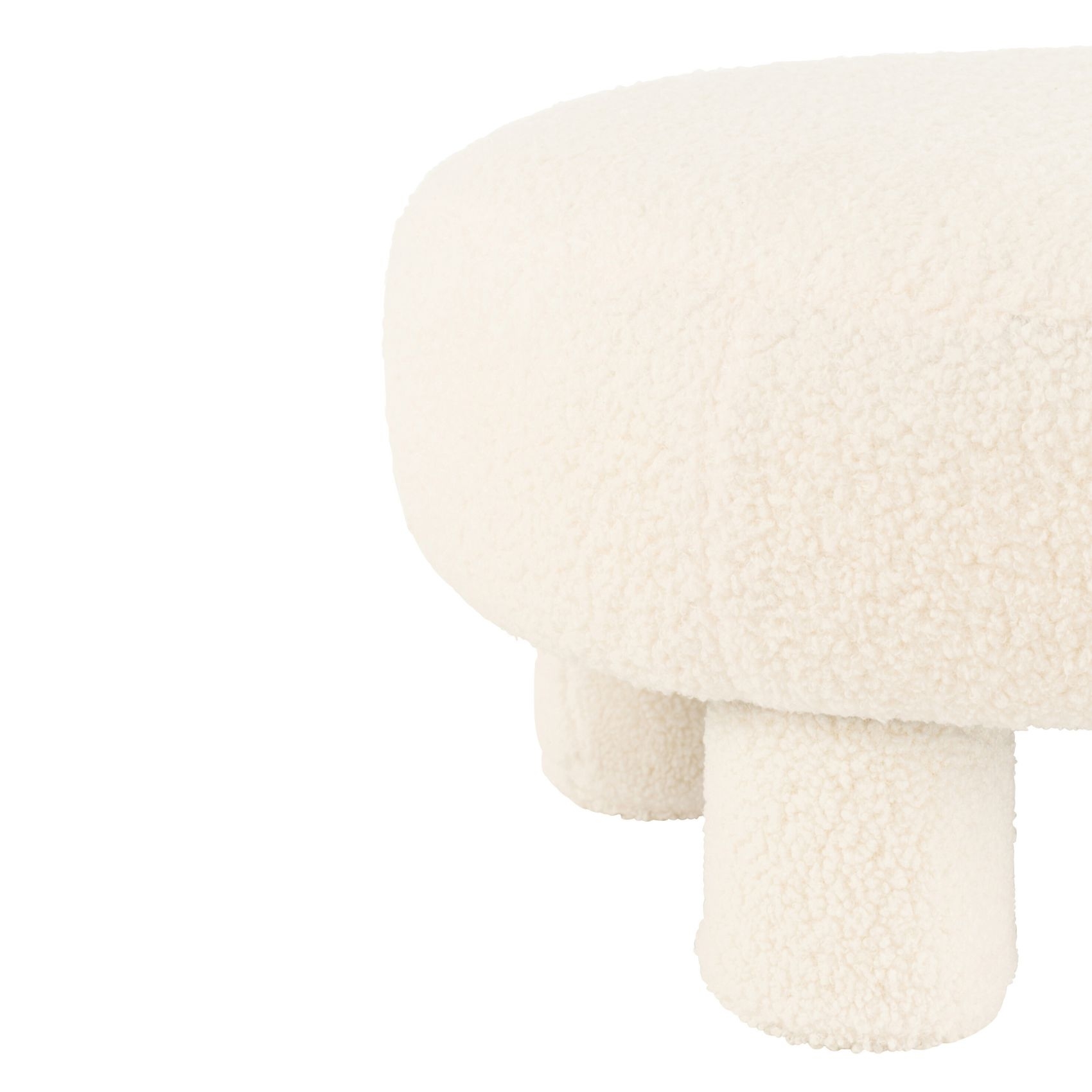Pouf rond en tissu bouclé — vue 6
