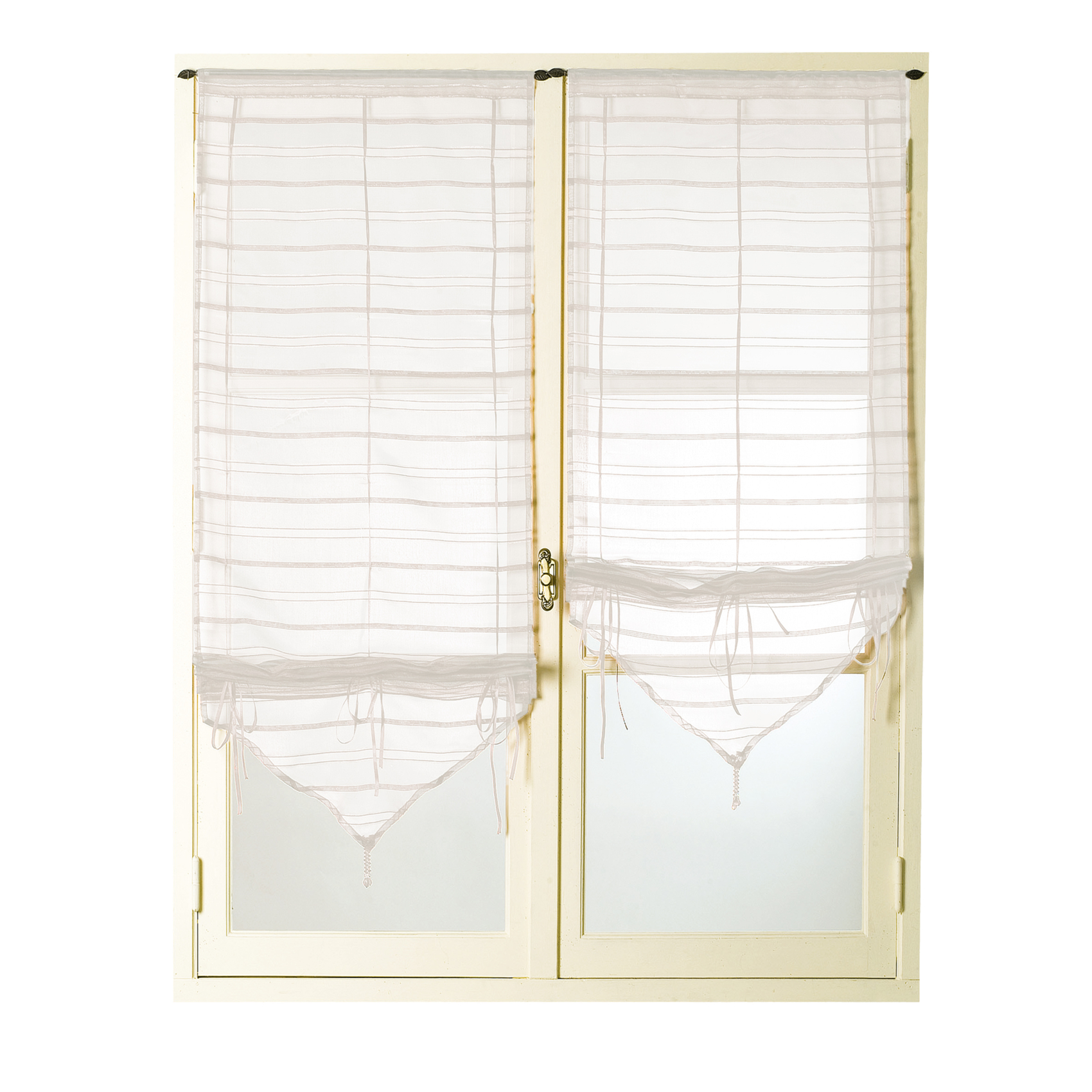 Paire de petits voilages organza à fine rayures et fils brillants Alizée — vue 3