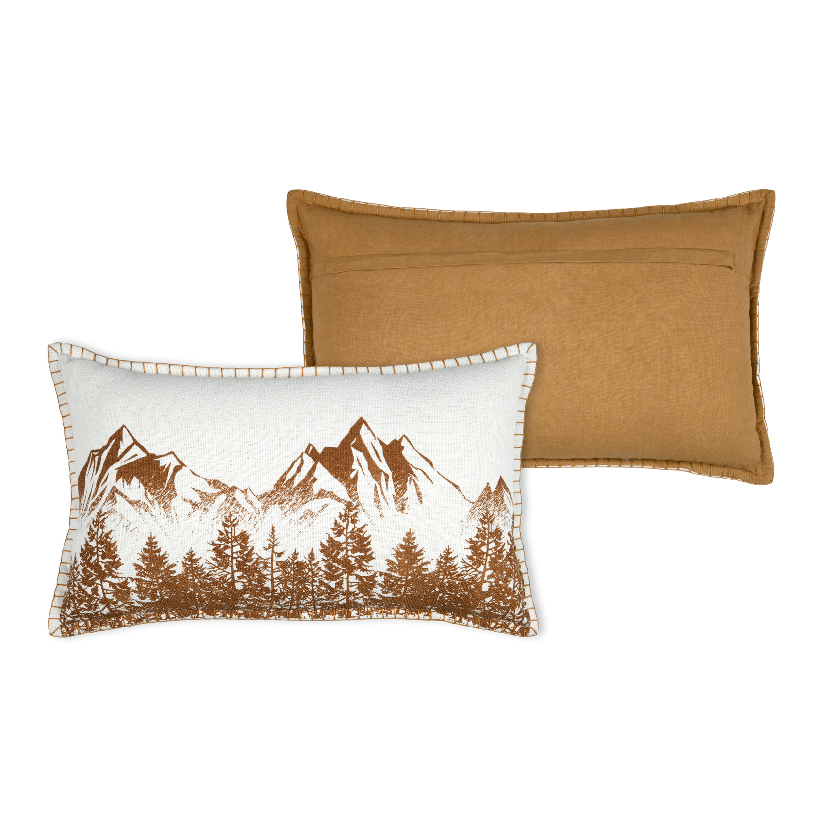 Coussin décoratif en coton montagne et forêt — vue 6