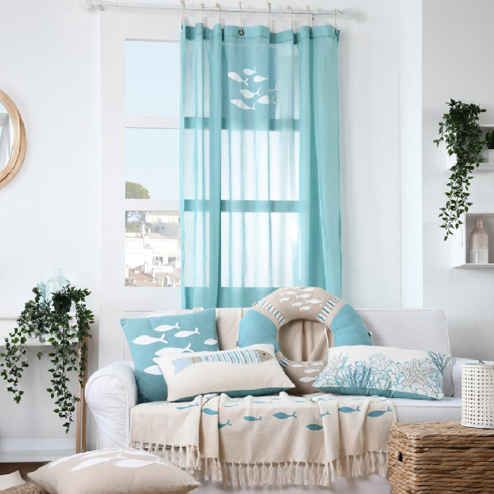 Voilage Esprit Marin Motifs Poissons — vue 5