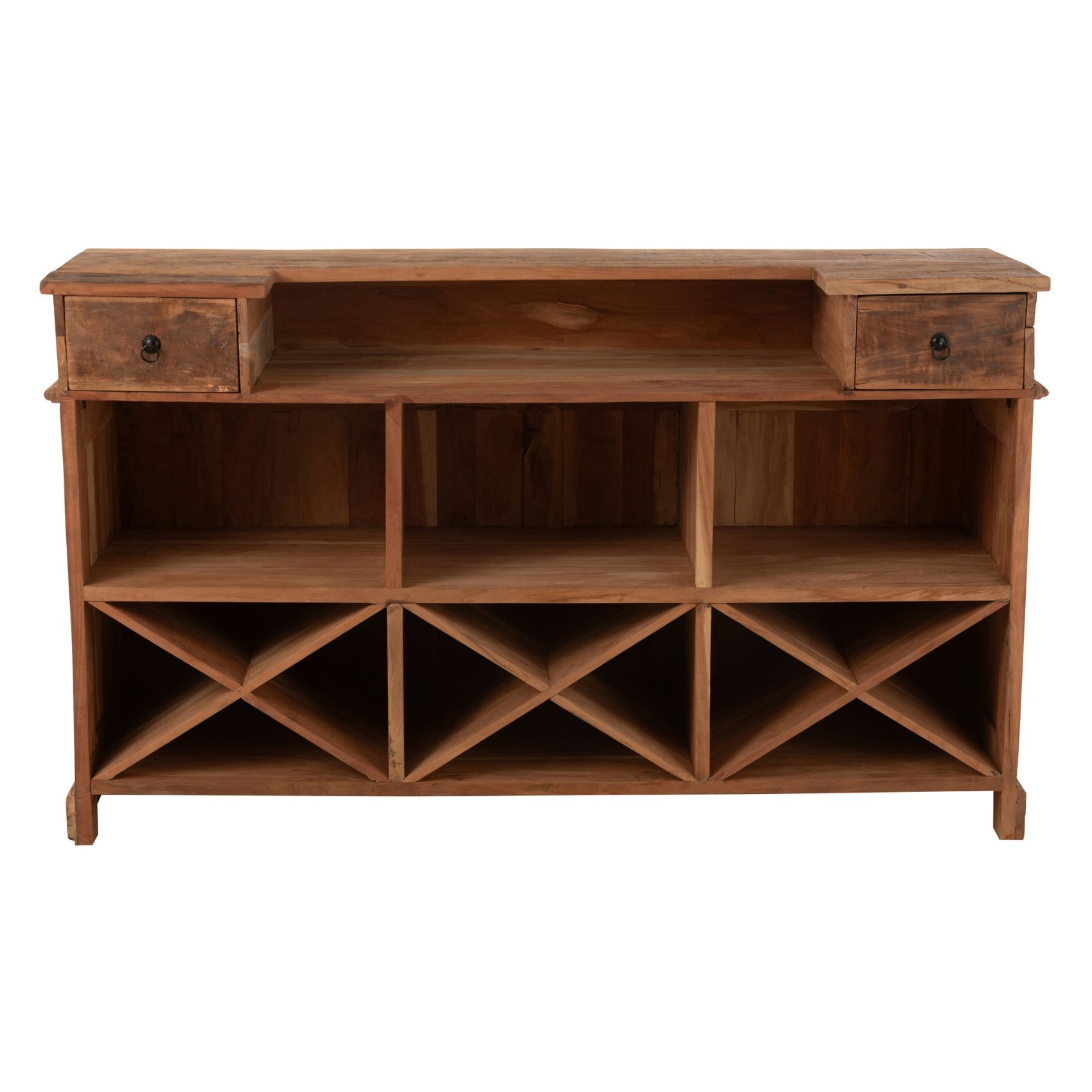 Bar en bois rangements multiples — vue 3