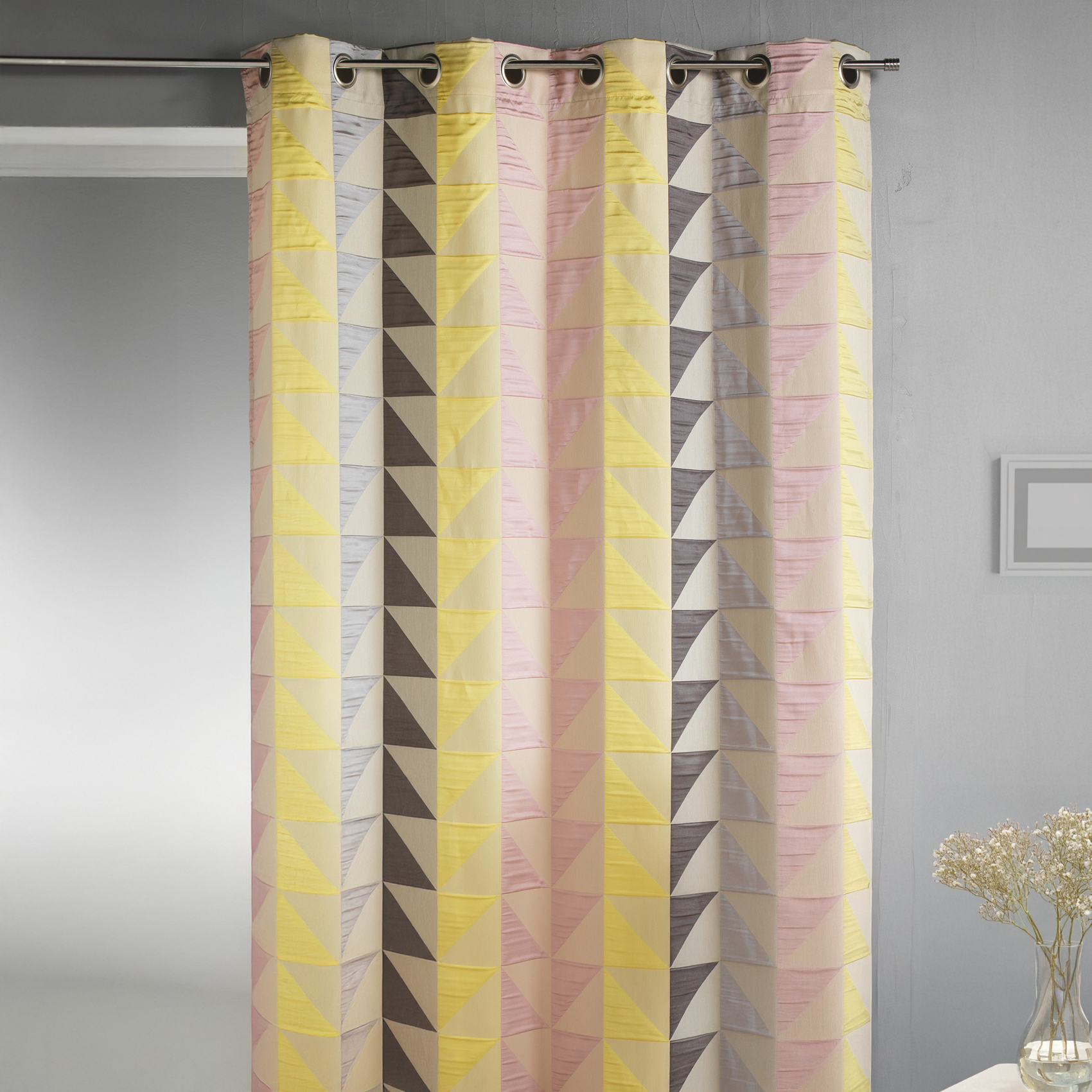 Rideau en jacquard imprimés triangulaires
