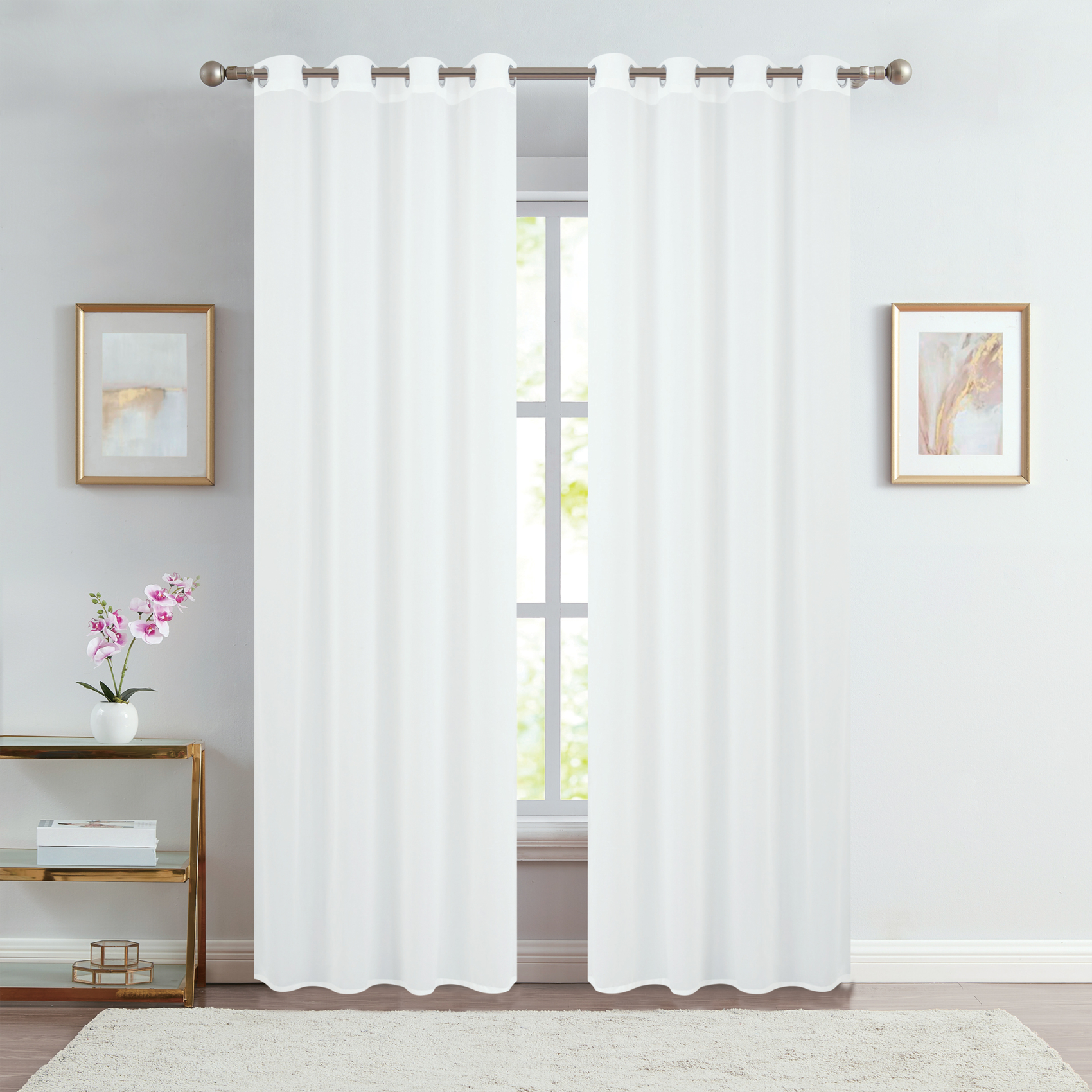 Paire de voilages unis pour baie vitrée — vue 3