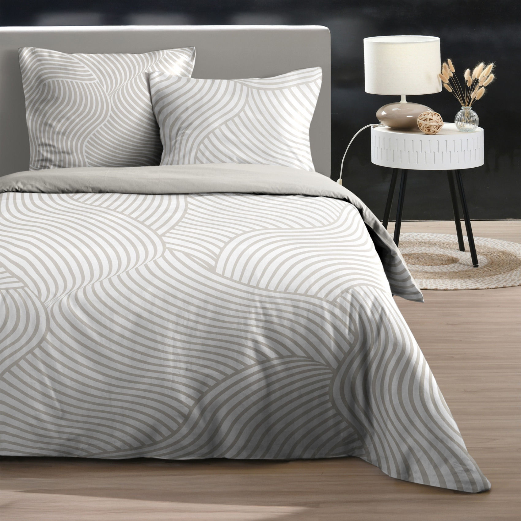 Parure de lit imprimé abstrait graphique