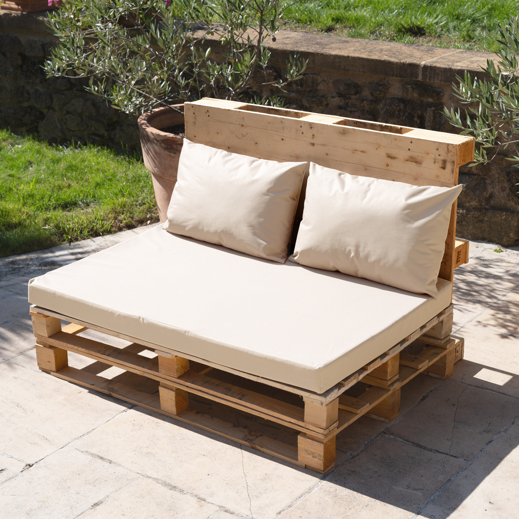 Set de 3 coussins palette extérieur  imperméable et déhoussable MINORQUE — vue 4