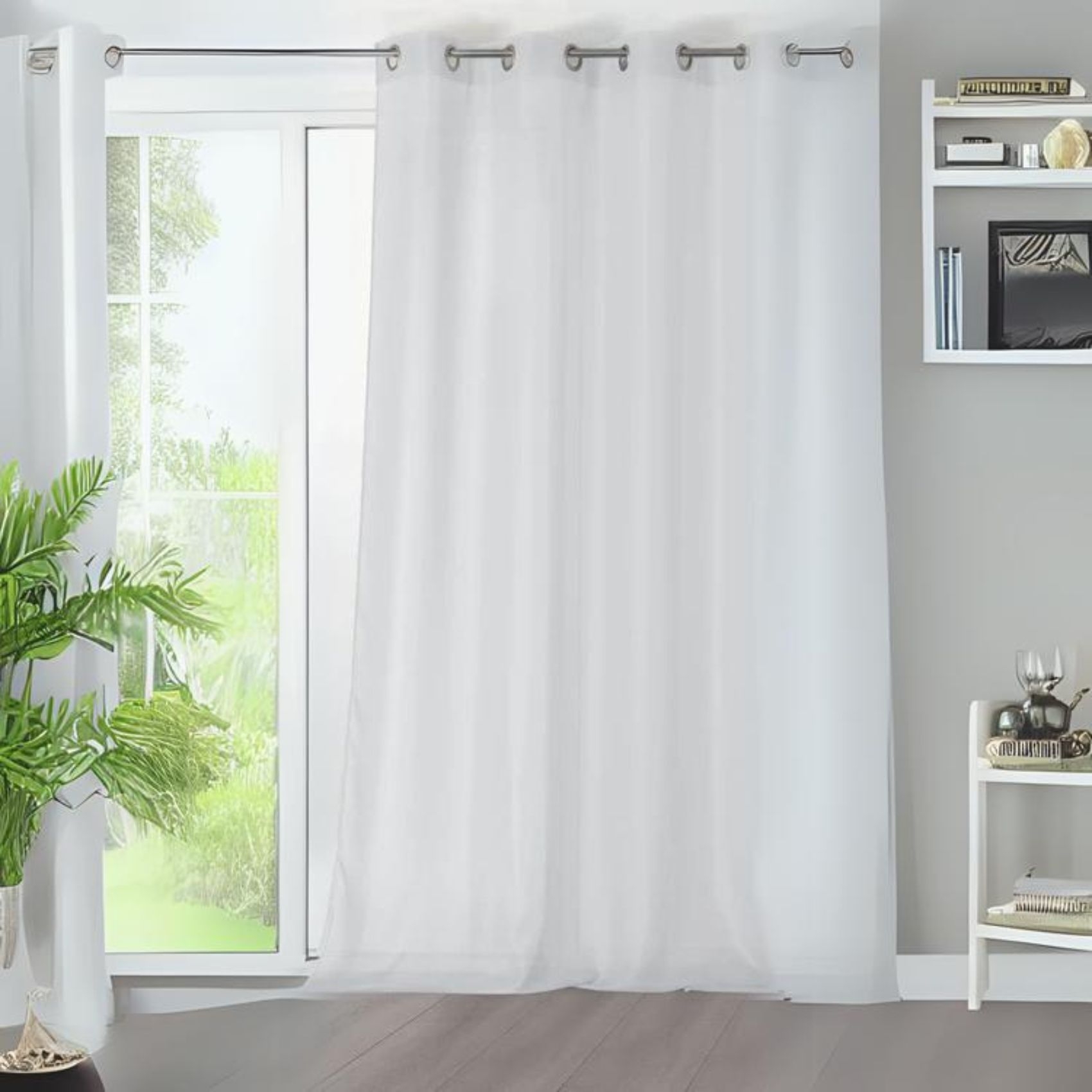 Voilage uni et transparent