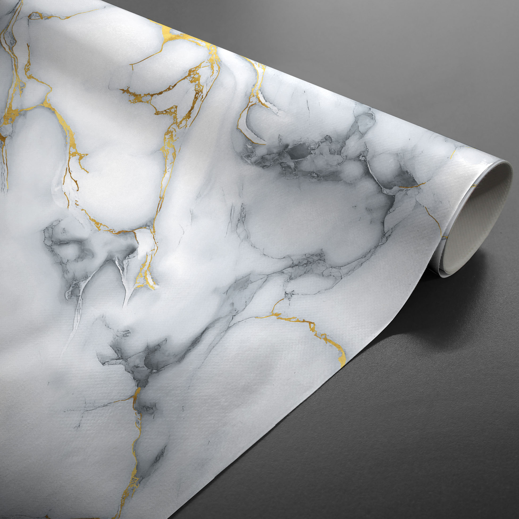 Toile cirée imprimée effet marbre métallisé sur mesure — vue 5