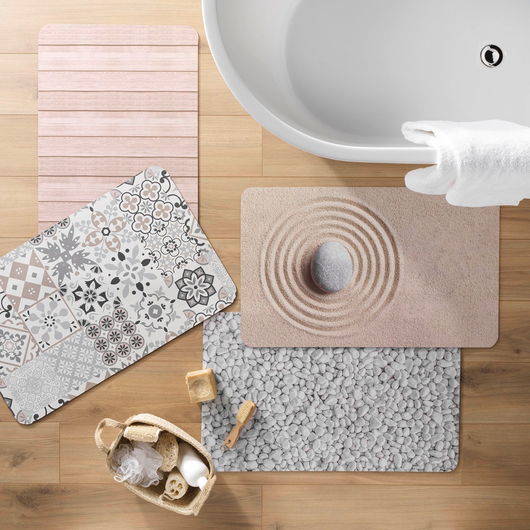 Tapis de bain ultra-absorbant imprimé sable antidérapant — vue 4