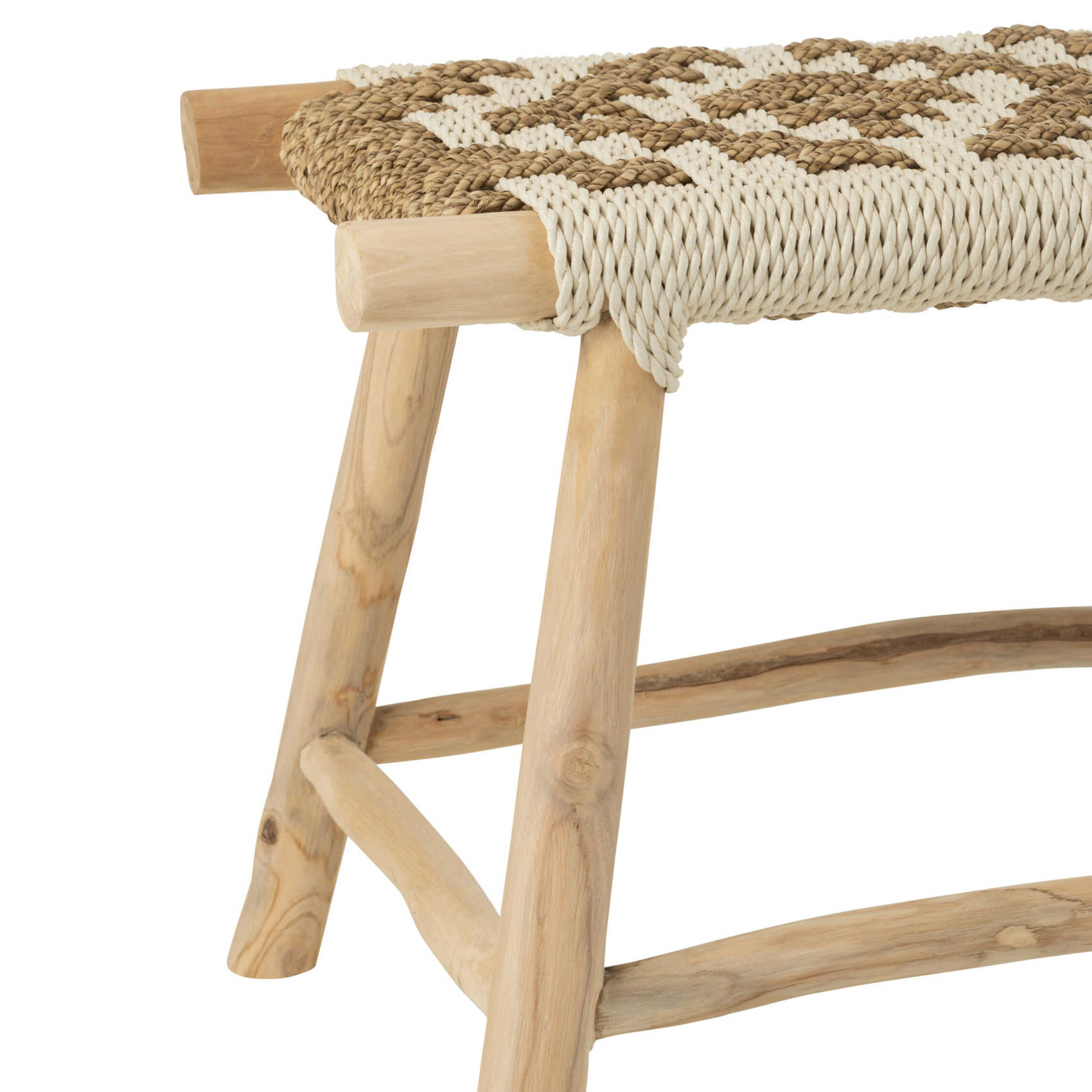 Banc en bois de teck et jonc de mer — vue 5