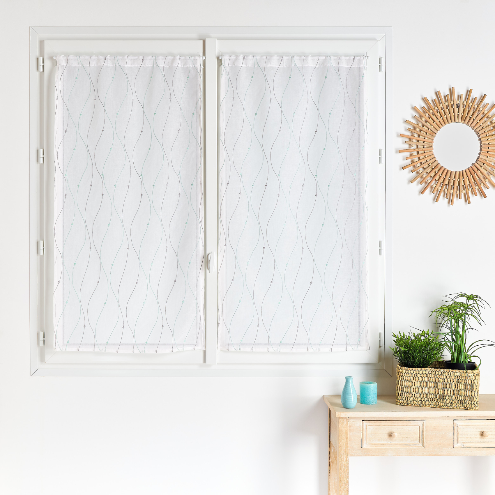 Paire de voilages brodée vague pour fenêtre — vue 6