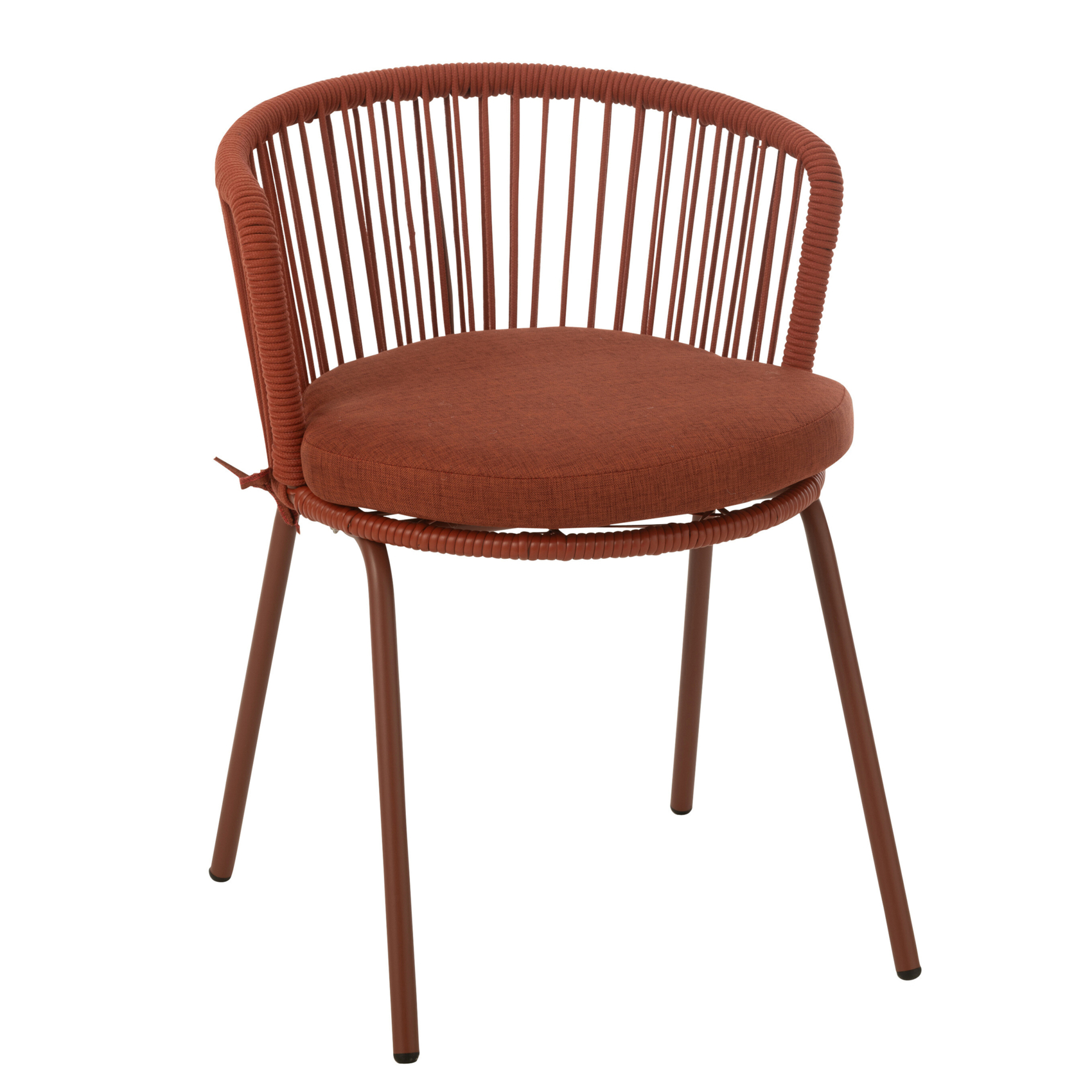 Chaise extérieure design en acier et corde