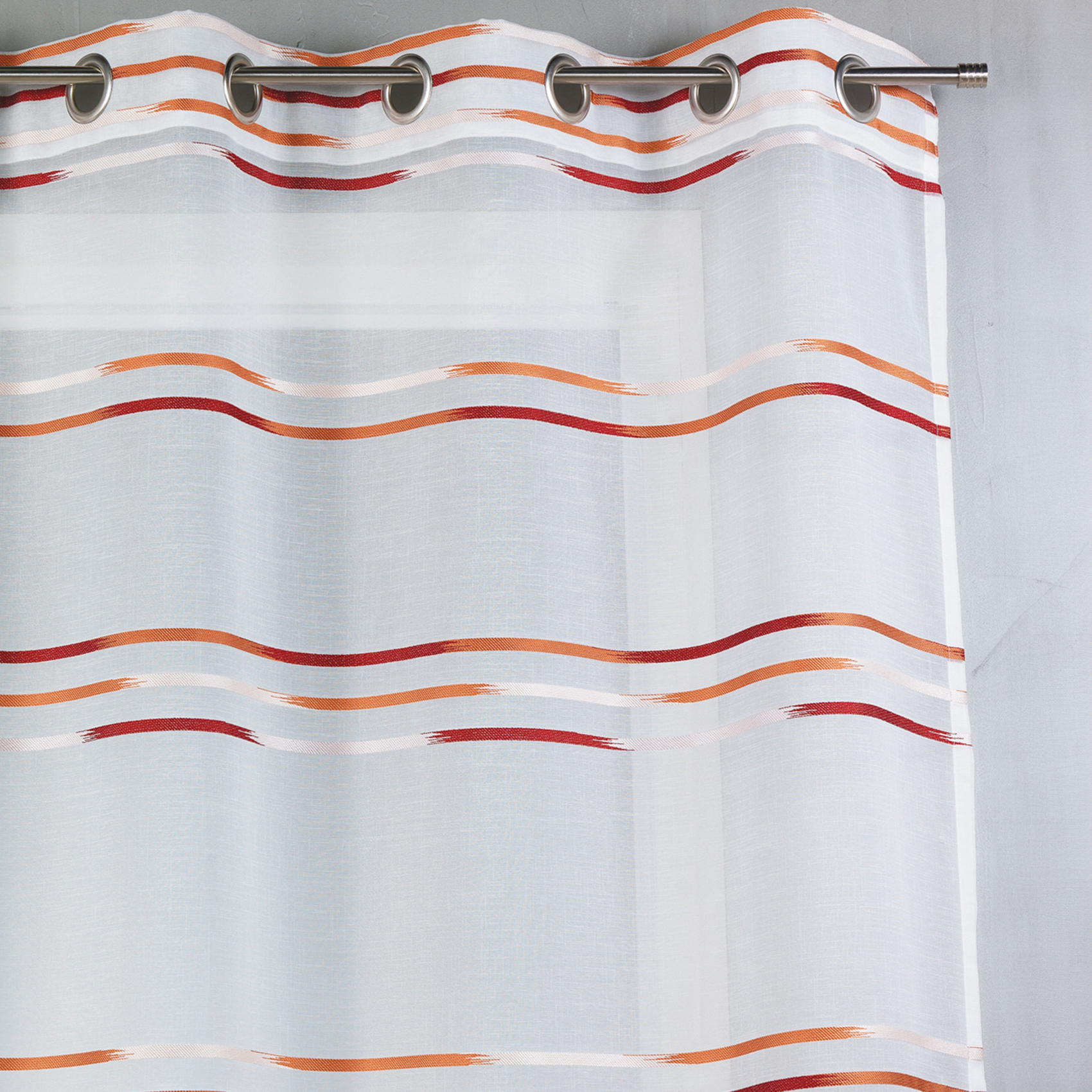 Voilage en étamine tissée de fines rayures horizontales — vue 4