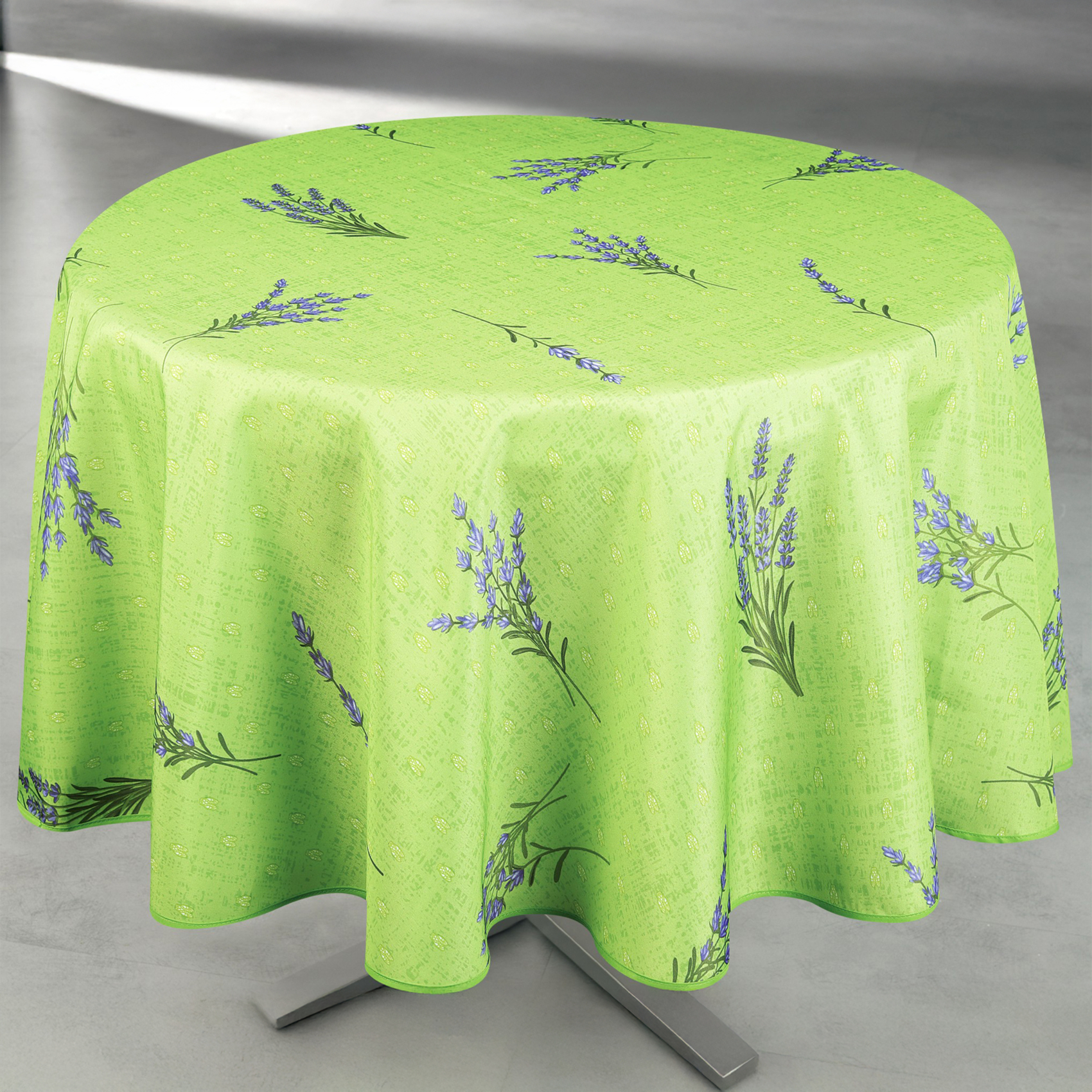 Nappe anti-tâche ronde motif lavande — vue 3