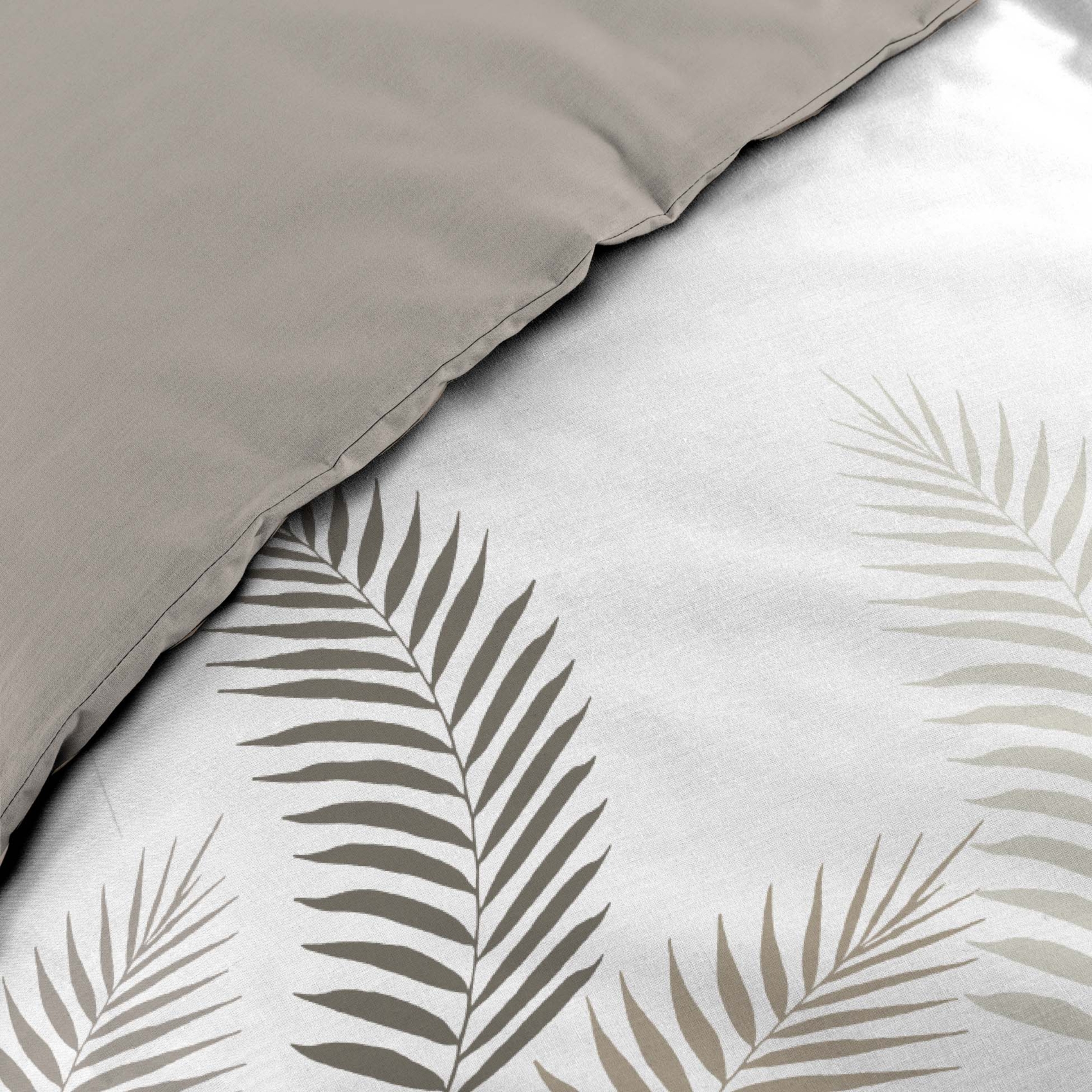 Parure de lit 3 pièces motif feuillages housse + taies — vue 5