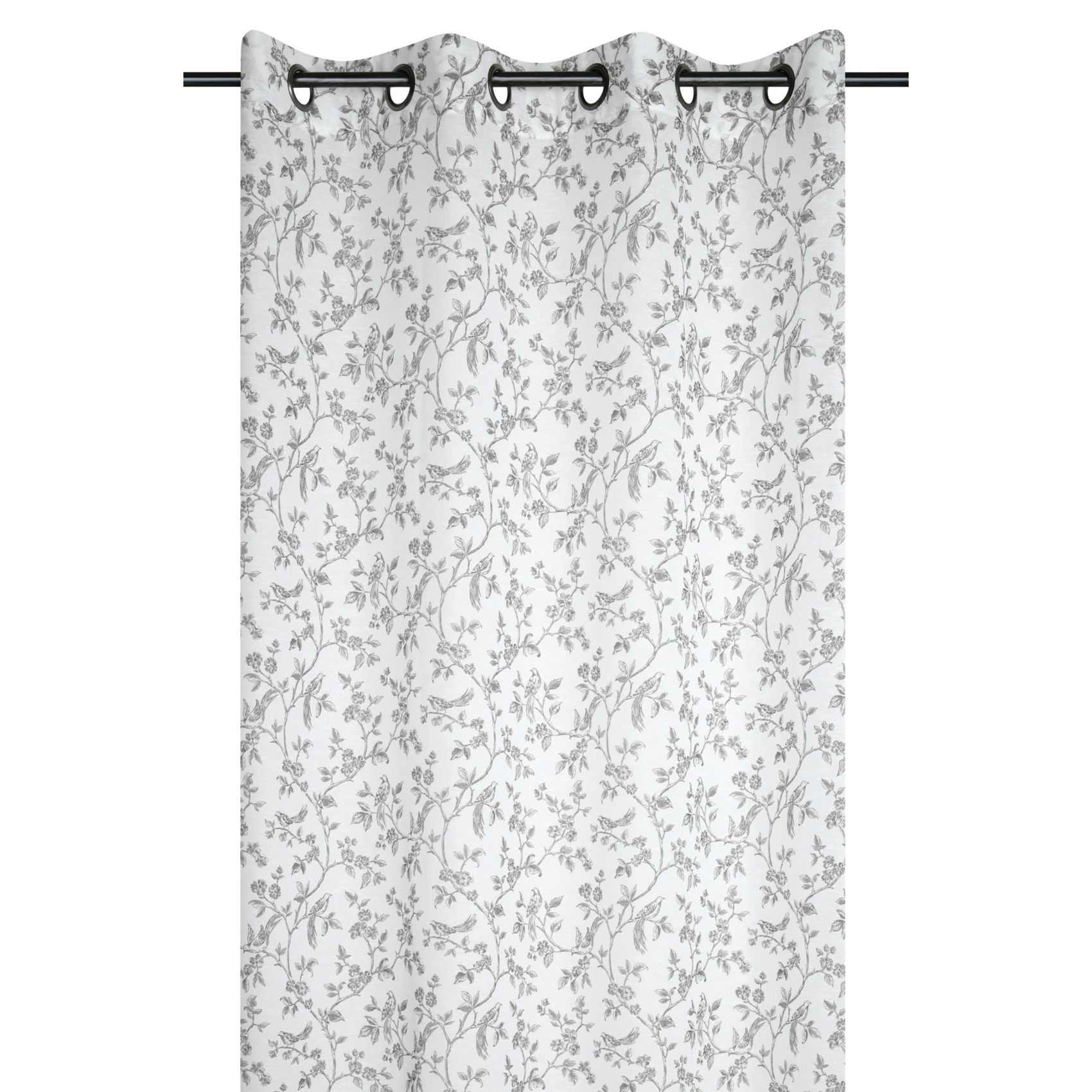 Voilage en coton à oeillets imprimé floral