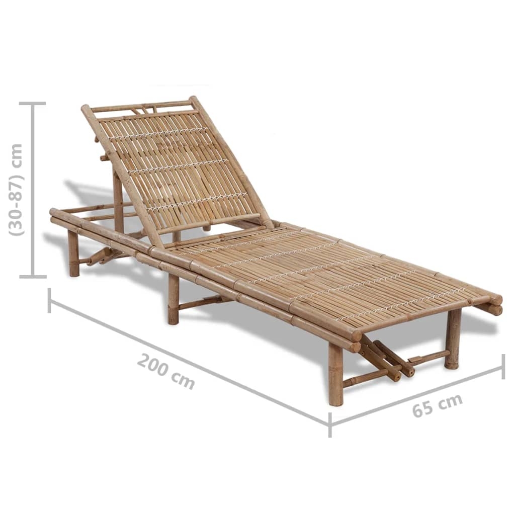 Chaise longue extérieure en bambou — vue 3