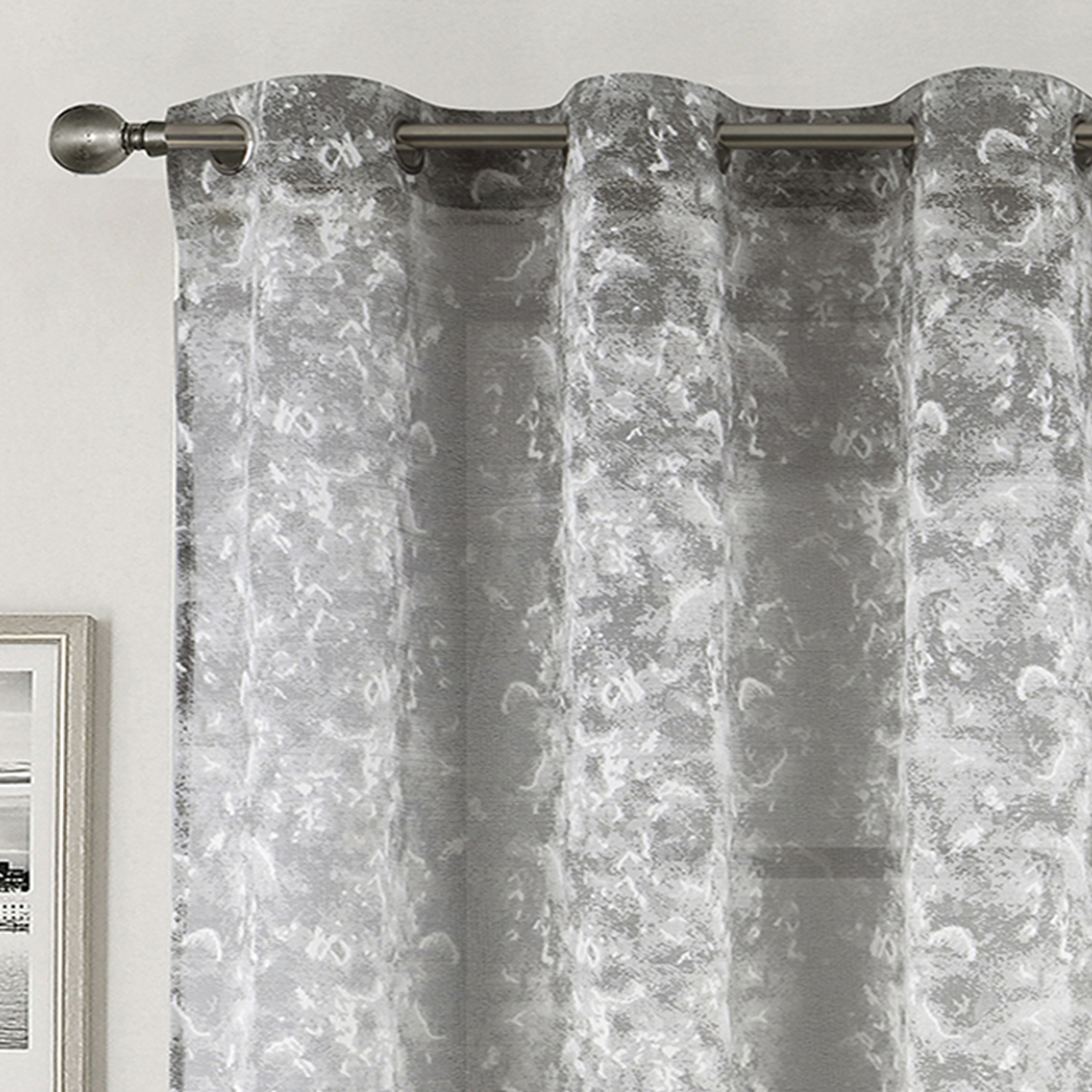 Voilage jacquard à oeillets élégance texturée — vue 3