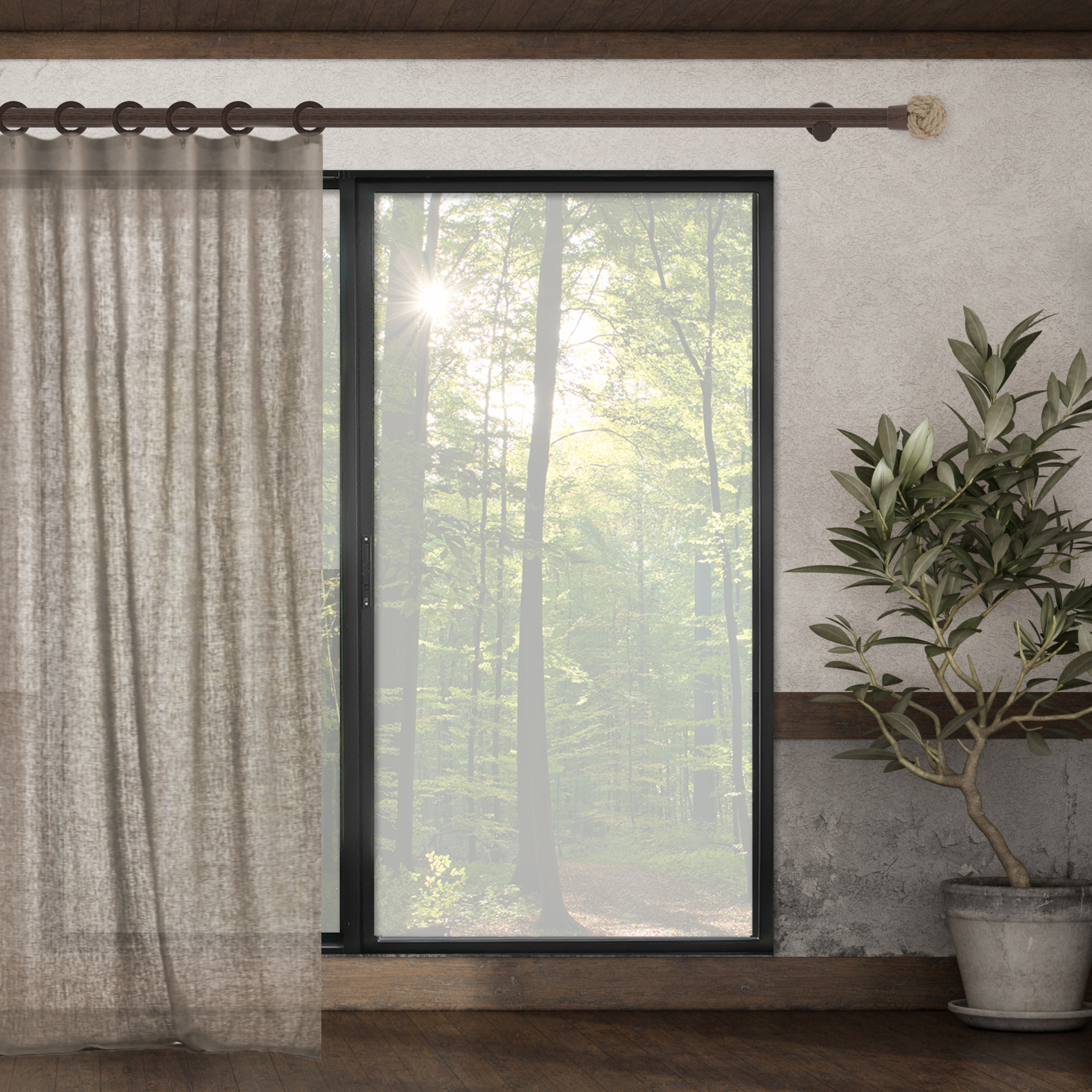 Lot de 10 anneaux en frêne pour tringle D28 mm — vue 5