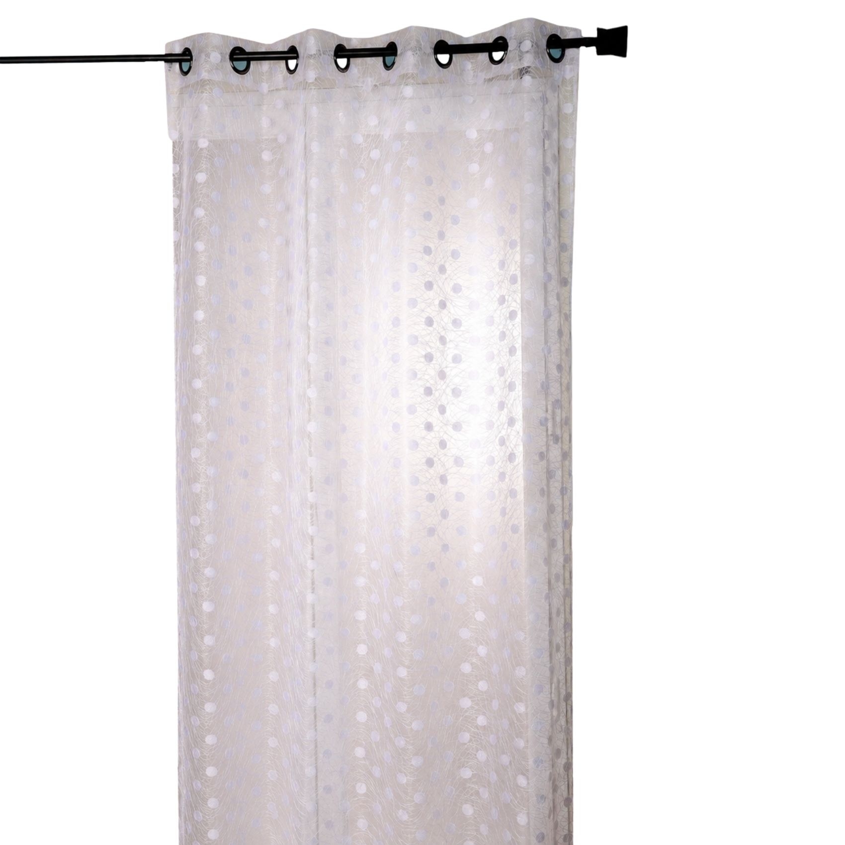 Voilage organza jacquard brodé à petits pois — vue 4
