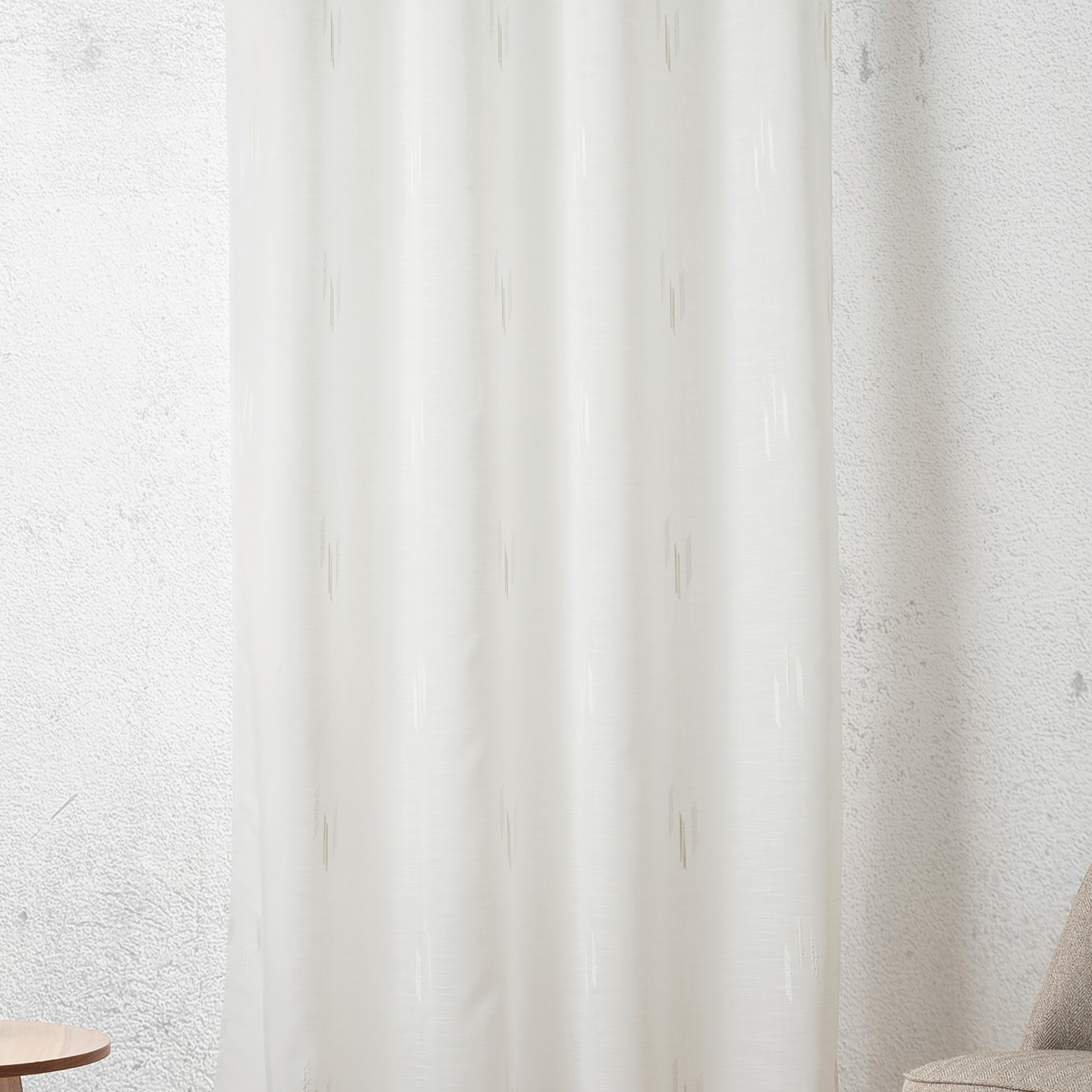 Tissu voile texturé motif fil coupé esprit ikat — vue 3