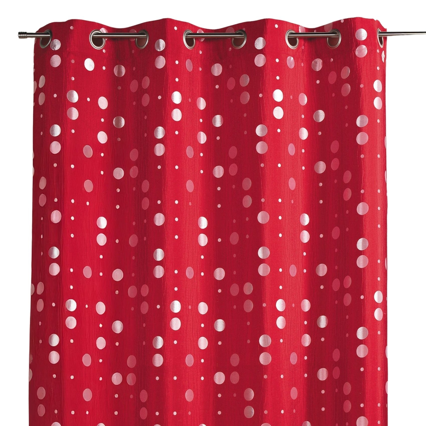 Rideau en jacquard froissé motifs de ronds — vue 3