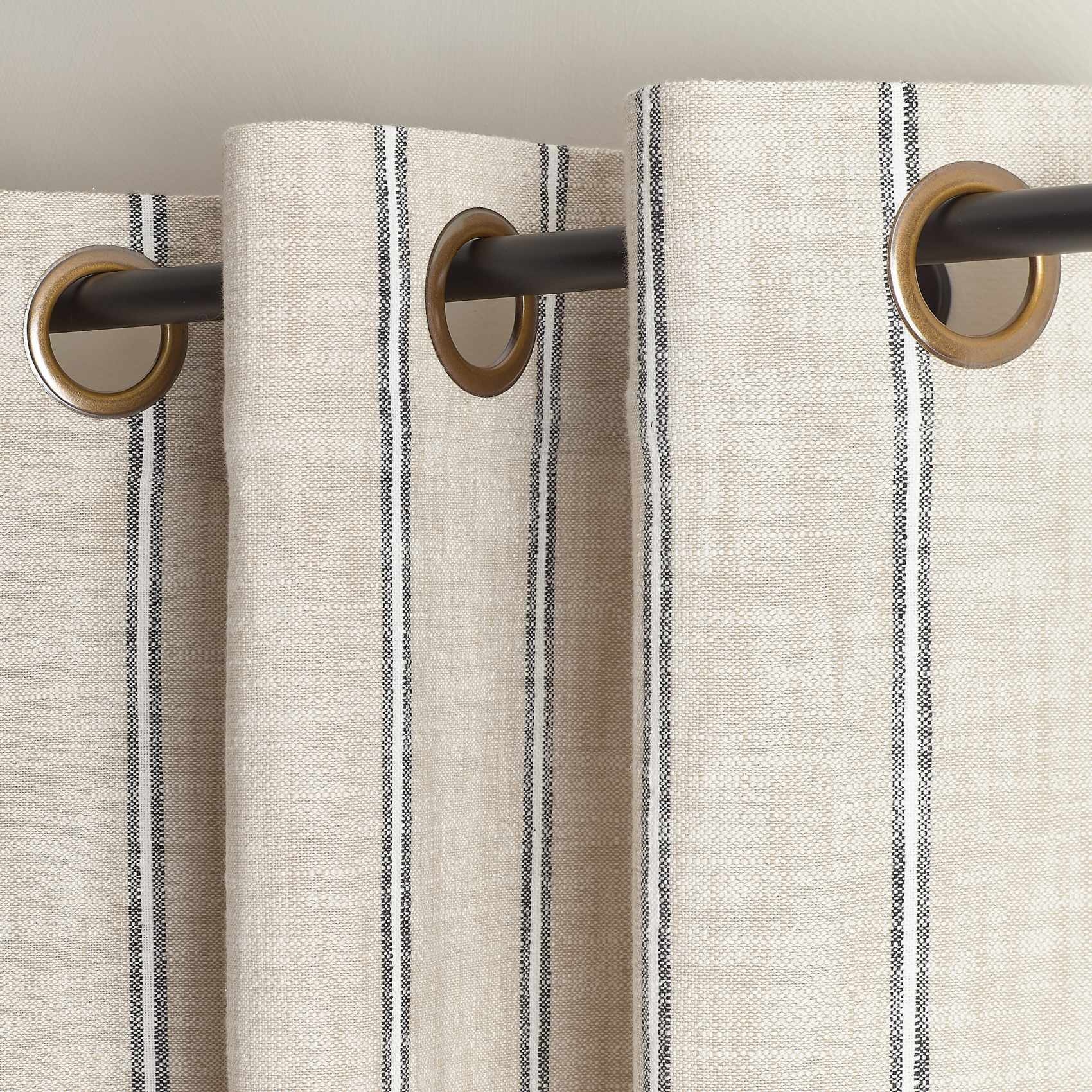 Rideau 100% coton rayures rustiques  LOURMARIN — vue 4
