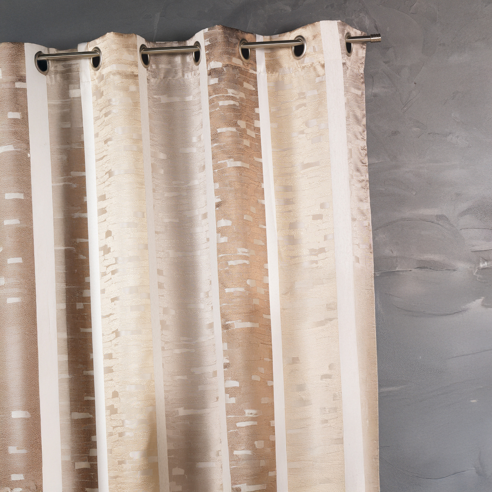 Rideau en jacquard design à rayures verticales