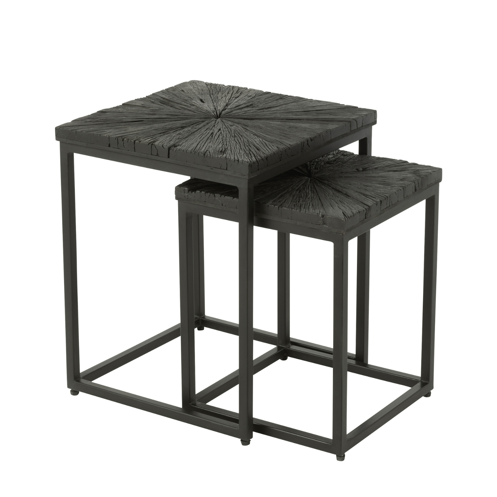 Lot de 2 tables gigognes shanil en bois et métal — vue 4