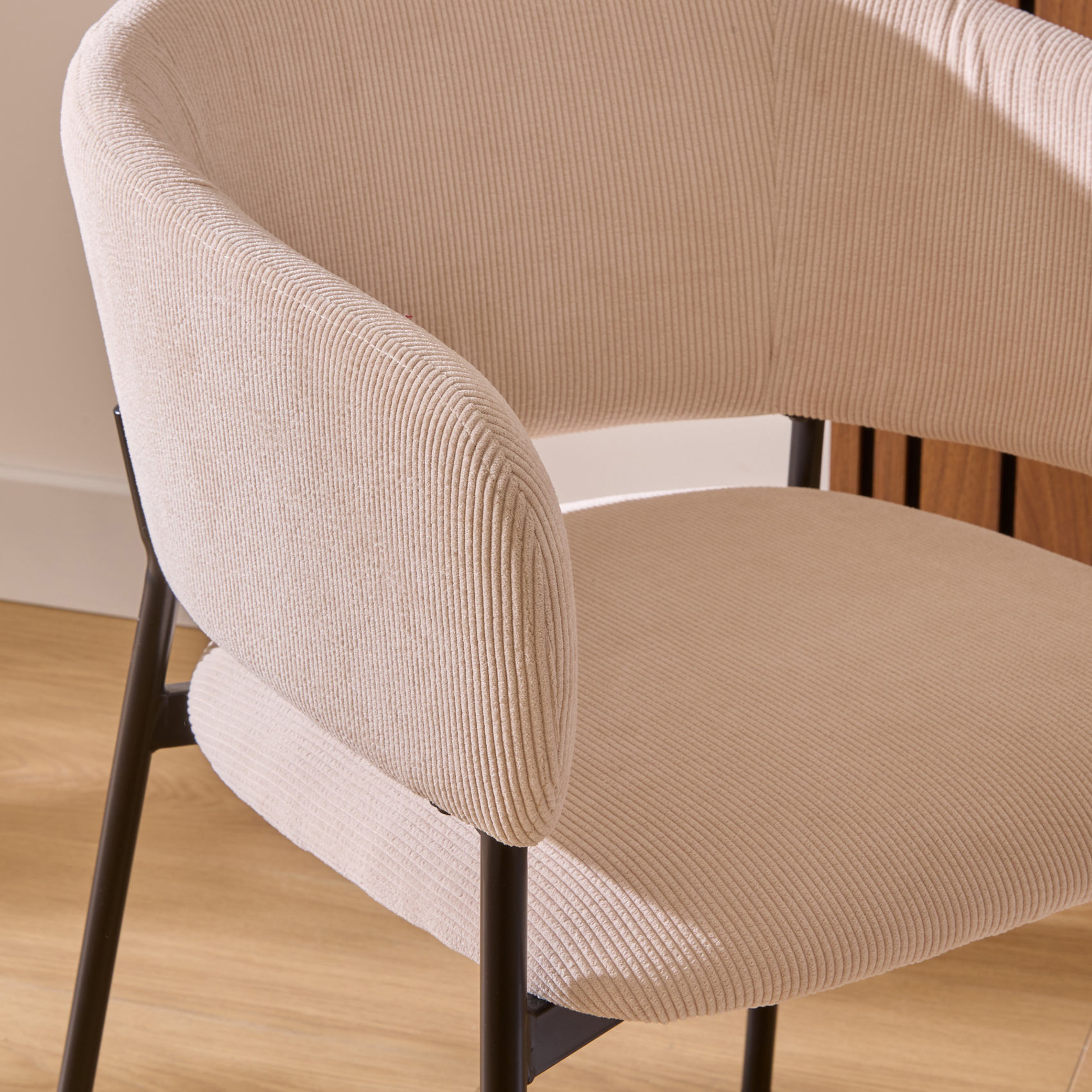 Fauteuil de table en velours côtelé — vue 5
