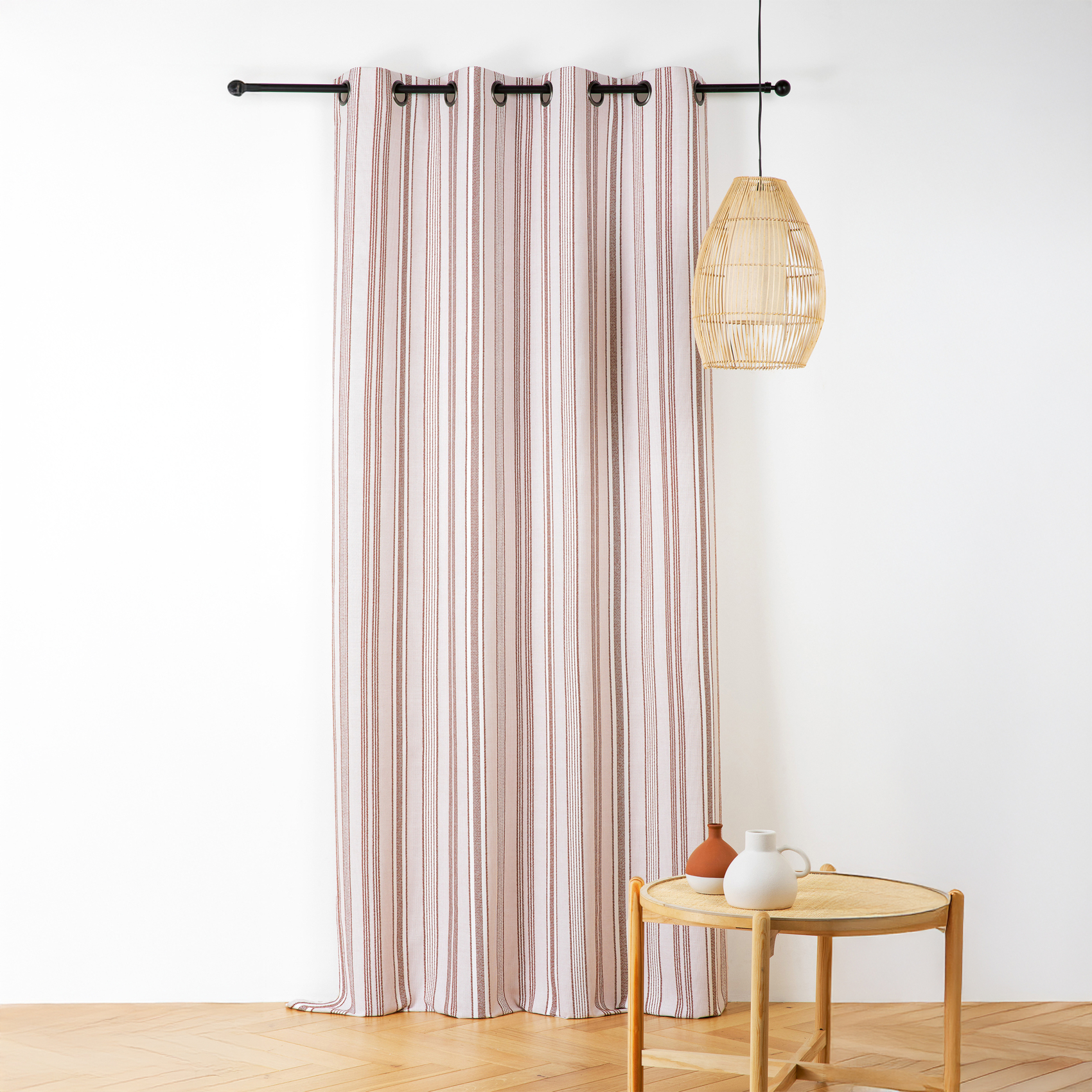 Rideau extérieur déperlant rayé